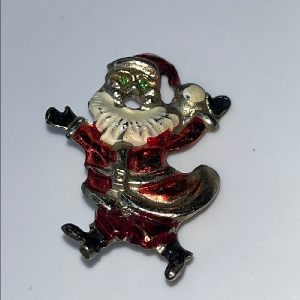 Retro Festive Santa Claus Brooch